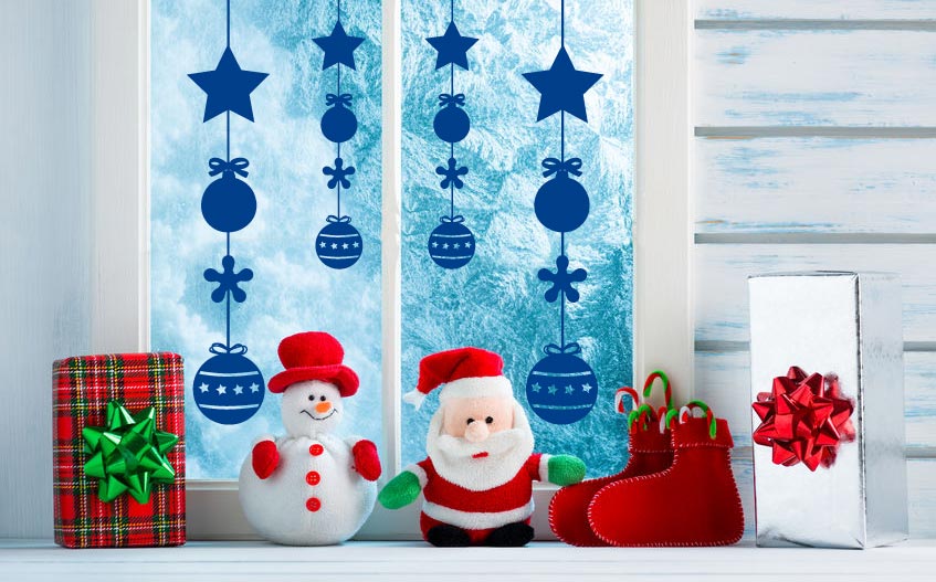 Weihnachts-Wandtattoos für Fenster und Tür